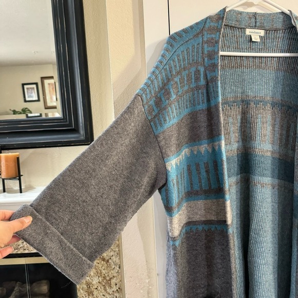 Sundance Quiet Isle Cardigan Sweater Cashmere Wool Blend Southwestern Large - Picture 7 of 9